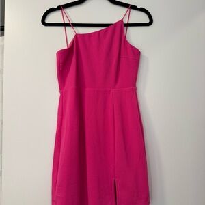 Lulu's Vibrant Pink One Shoulder Dress